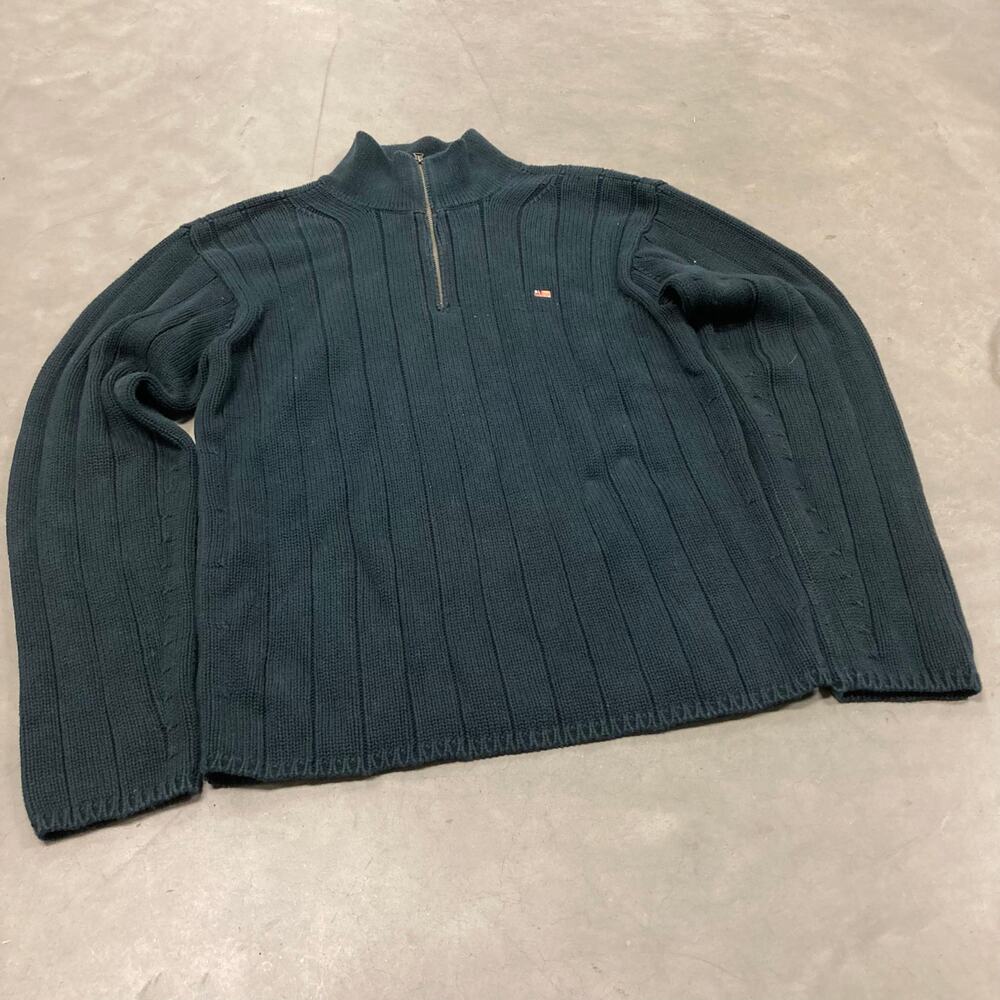 Y2K ribbed Ralph Lauren quarter zip T-Shirt